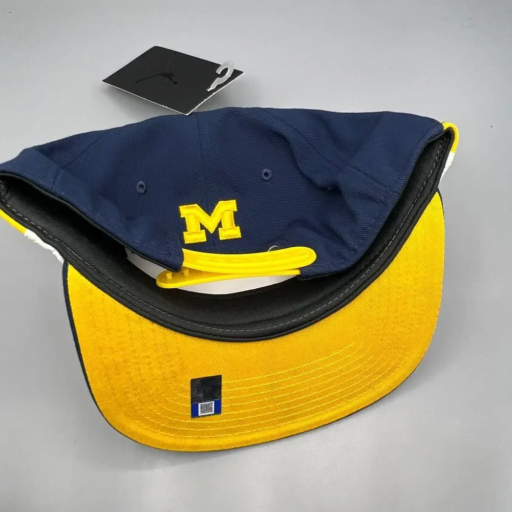 Michigan Wolverines x Air Jordan Hat Men‎ Blue Jumpman Snap Back Cap New